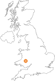 map showing location of Builth Road, Powys