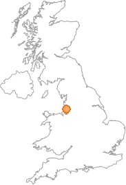 map showing location of Burscough Bridge, Lancashire