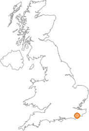 map showing location of Burwash Common, East Sussex