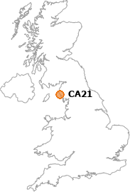 map showing location of CA21