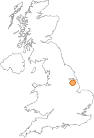 map showing location of Cabourne, Lincolnshire