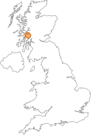 map showing location of Cadderlie, Argyll and Bute