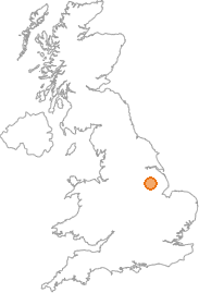 map showing location of Caenby Corner, Lincolnshire