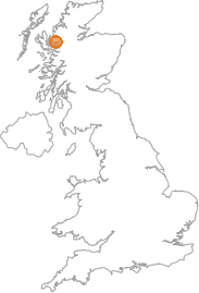 map showing location of Camasterach, Highland