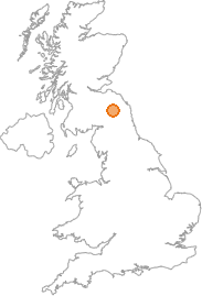 map showing location of Camptown, Scottish Borders
