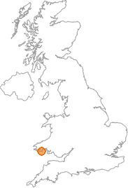 map showing location of Carew Cheriton, Pembrokeshire