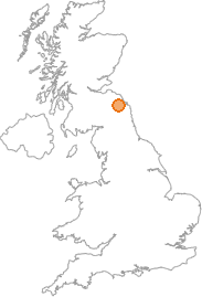 map showing location of Carham, Northumberland
