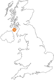 map showing location of Carradale, Argyll and Bute