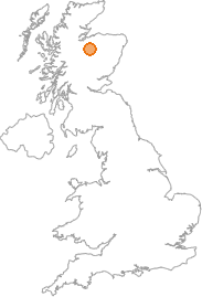 map showing location of Carrbridge, Highland