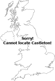 map showing location of Castleton, Derbyshire