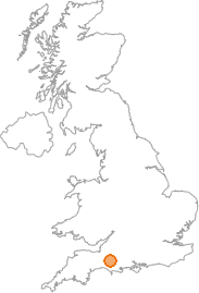 map showing location of Caundle Marsh, Dorset