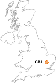 map showing location of CB1