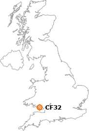 map showing location of CF32