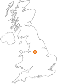 map showing location of Chapel-en-le-Frith, Derbyshire