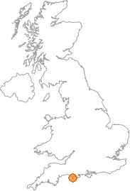 map showing location of Charlestown, Dorset