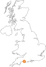 map showing location of Chilcombe, Dorset