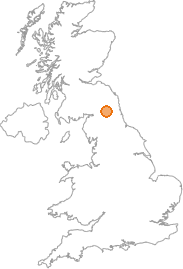 map showing location of Chipchase Castle, Northumberland