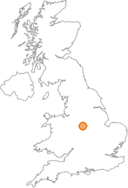 map showing location of Church Broughton, Derbyshire