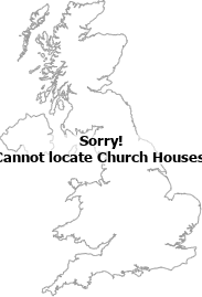 map showing location of Church Houses, North Yorkshire