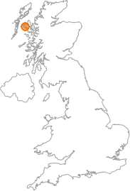 map showing location of Claigan, Highland