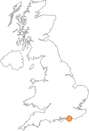 map showing location of Clapham, West Sussex