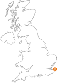 map showing location of Cliftonville, Kent