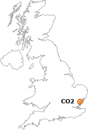 map showing location of CO2