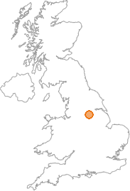 map showing location of Conisbrough, South Yorkshire