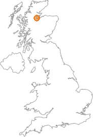 map showing location of Conon Bridge, Highland