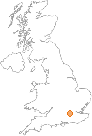 map showing location of Cooper's Hill, Surrey