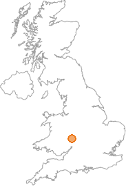 map showing location of Cotheridge, Hereford and Worcester