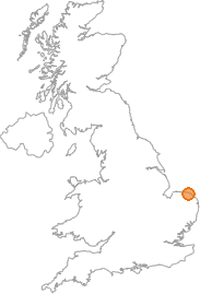 map showing location of Cromer, Norfolk