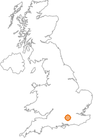 map showing location of Crookham Village, Hampshire