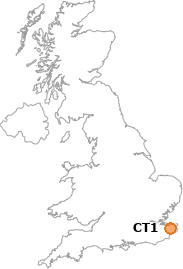 map showing location of CT1