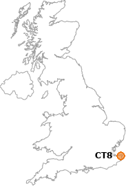 map showing location of CT8