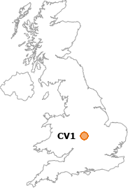 map showing location of CV1