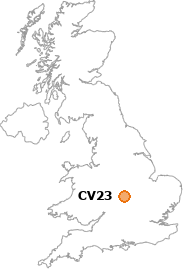 map showing location of CV23