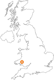map showing location of Cwmdu, Carmarthenshire