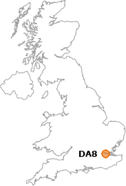 map showing location of DA8