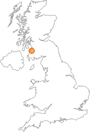 map showing location of Dalvennan, East Ayrshire