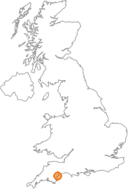 map showing location of Dawlish, Devon