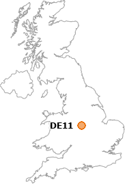map showing location of DE11