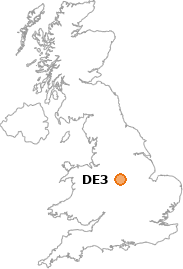map showing location of DE3