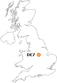 map showing location of DE7