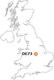 map showing location of DE73