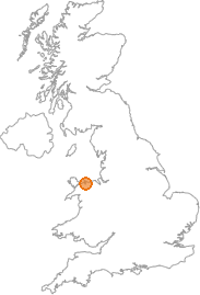 map showing location of Deganwy, Conwy