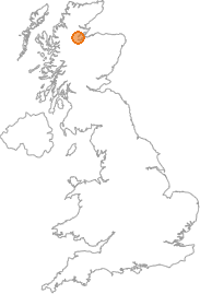 map showing location of Dingwall, Highland