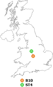 map showing distance between B10 and ST4