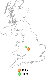 map showing distance between B17 and TF2