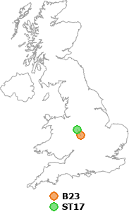 map showing distance between B23 and ST17